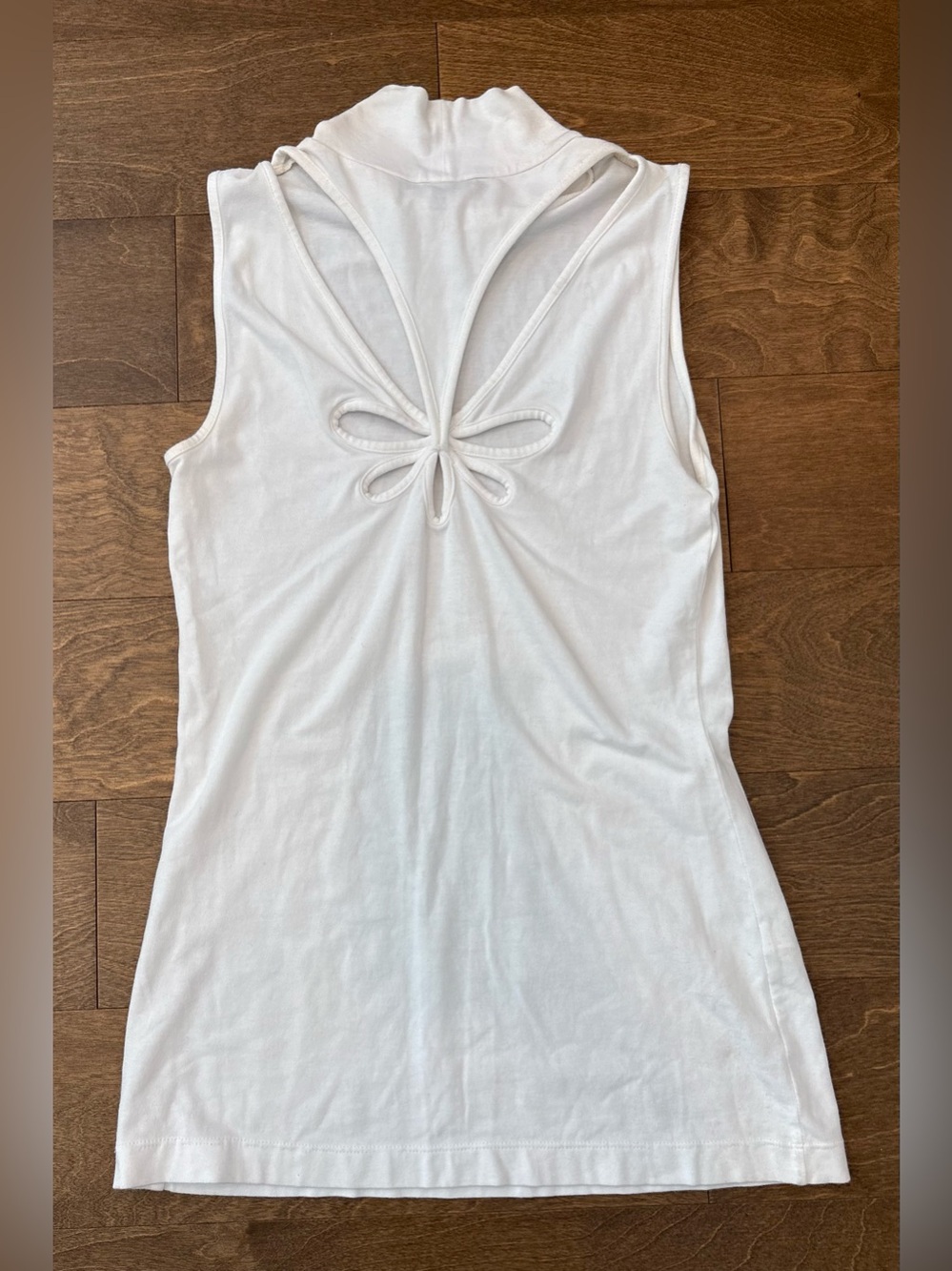 Express Women’s Sleeveless White Women’s Top w Keyhole Back Detail, M